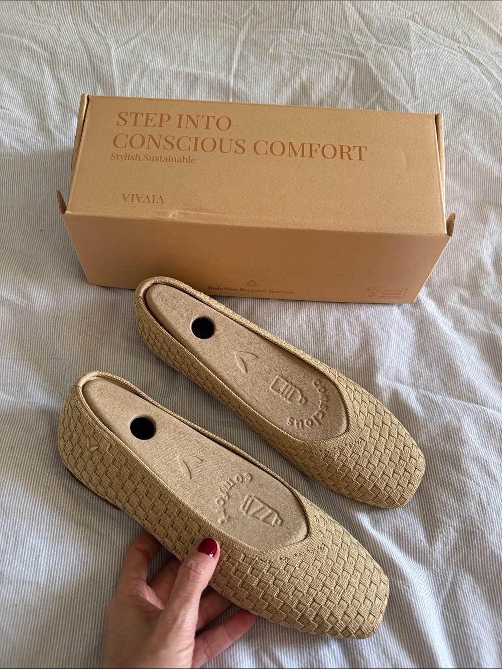 VIVAIA Brand New Ballet Flats in Beige.